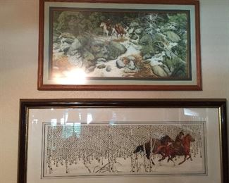 In the office is the place you will find the Bev Doolittle Limited Edition Prints, signed and numbered.  The Forest has Eyes (on top) and Sacred Ground.