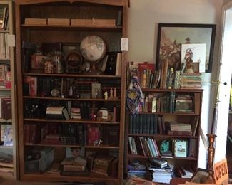 This bookcase is full of religious books, and great collectables, the smaller bookcase has vintage children's books, western, gardening and lots more. Great western art.