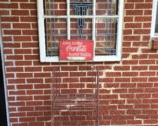 Stain glass, vintage Coca Cola display