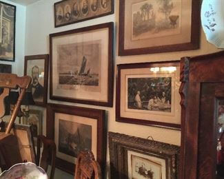 The vintage art work with great frames