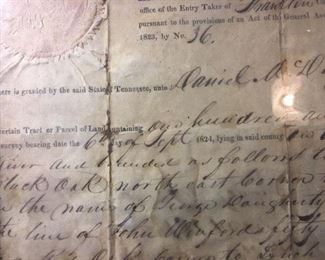 The state of Tennessee granted Daniel A. Duff 130 Acres on the South side of Elk River beginning at a black oak... Pretty Cool.