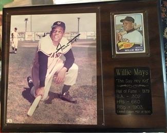 Signed 8 X 10 of Willie Mays with his 1965 #250 baseball card!