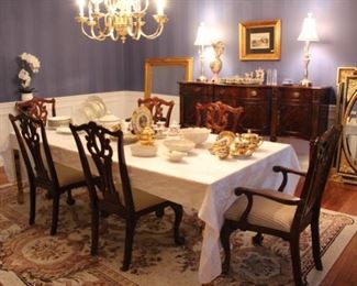 8 Chippendale style dining chairs