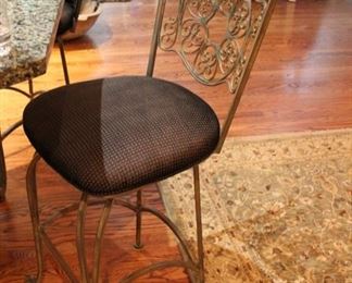 Set of four swivel counter stools