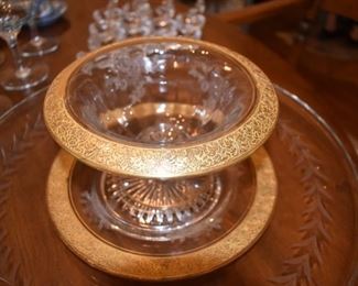 Gold Designed Edge Glass Dishes