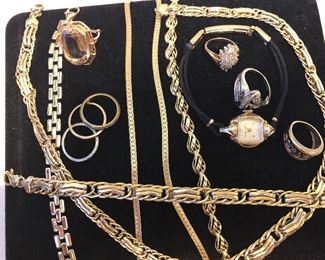 14k, 10k bracelets, necklaces and rings