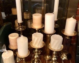 LOTS of brass candle sticks