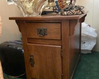 Mission style side cabinet