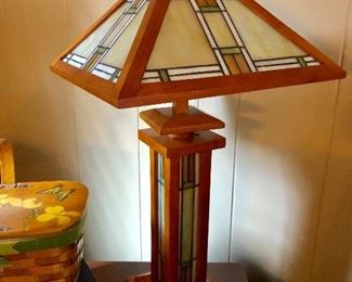 Mission style table lamp, newer
