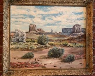 Original desert scene signed "Hope '62" Local Trenton, MI Artist