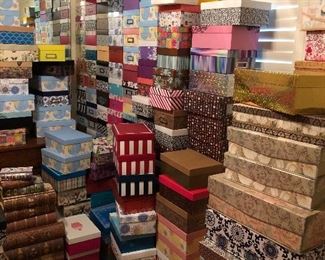 TONS of newer shoebox and magnetic closure boxes for storage