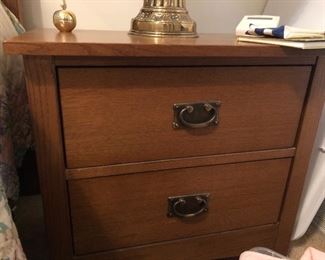 Mission style side table, drawers