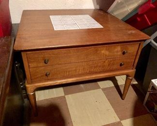 Mid century side table w/ tile insert, by Lane