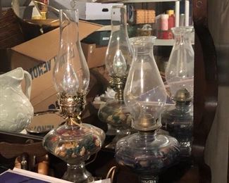 Glass oil lamps (only 2)