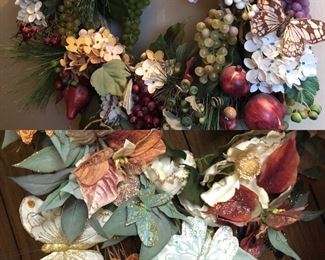 TONS of wreaths, silks, decorative garlands, flowers