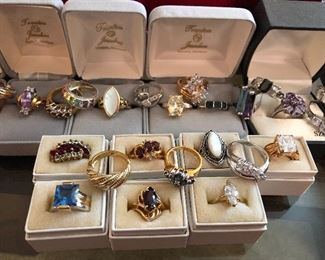 Sterling gemstone rings