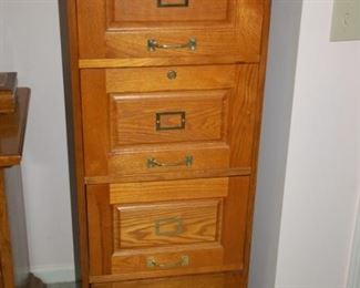 4 drawer wood file cabinet, 19" W x 22" D x 54.5"H
