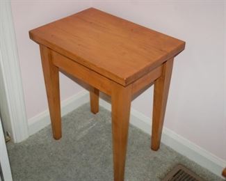 Small wood side table, 17.75 W x 12.5"D x 19.25"H 
