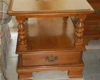 Ethan Allen end tables with drawer (pair), 21" W x 27.5"D 21"H

