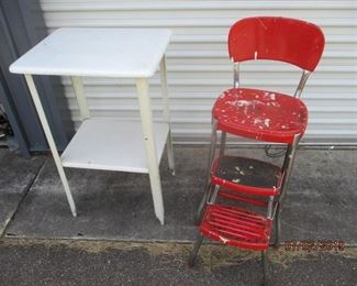 left medical porcelin covered metal cosco stool