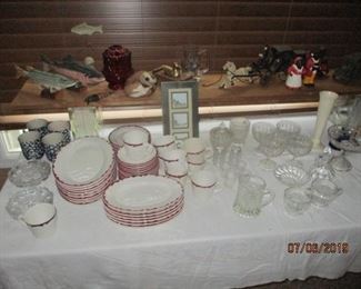 table of glassware