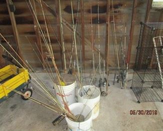 selection of fishing poles