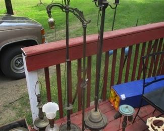 nice selection of cast iron lamps