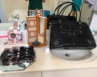 purses and sunglasses