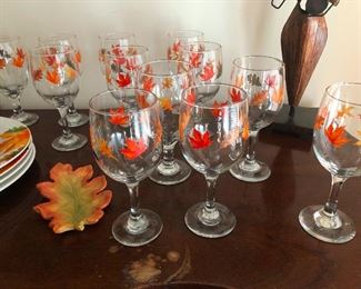 Fall Leaf wine glasses, my favorite kind