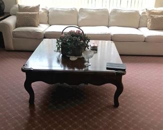 Large Coffee Table and Modern White Sectional