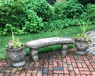 Cement Bench and Planters