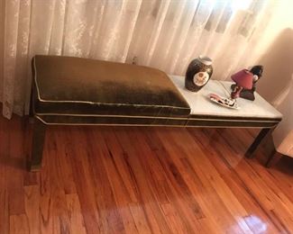 MCM marble and suede bench