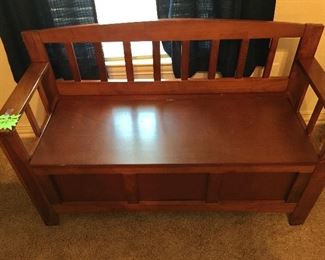Wooden bench with storage seat