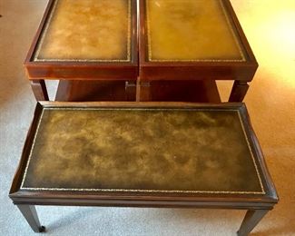 Matching Leathertop End Tables & Coffee Table