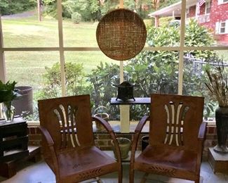 Pair Vintage Metal Bouncing Chairs