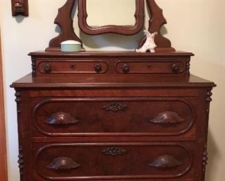 Antique Mahagany Waterfall Chest Of Drawers