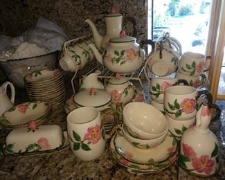 Franciscan Ware set,
priced separately, unique pieces
Two tea pots, butter dish, bell, tea cups and saucers, sugar & creamer, & much more!