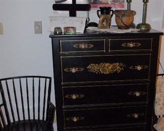 Several pieces of nice painted furniture and nice maple furniture, too. This chest is marked "Very Best" brand.