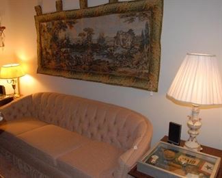 Beautiful sofa and tapestry, both in excellent condition. We also gave two other more contemporary sofas; one is a sleeper.