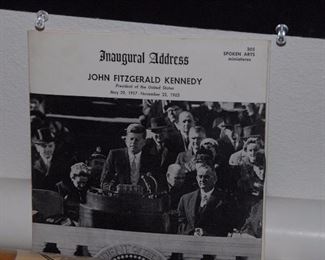 Vinyl record of JFK Inaugural Address.