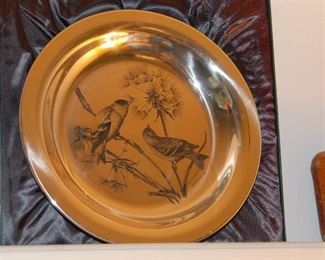 Audubon Society etched Sterling Silver Plate.