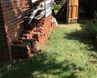 Lots of bricks and metal for sale.