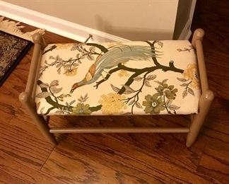 Newly upholstered bench.