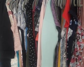 Clothing, Shoes & Boots, some new or like new. Clothing size med 7/8, shoes and boots size 9.  This is a great sale to freshen up a wardrobe or plan ahead with a large selection of boots. 