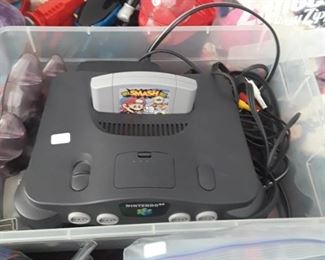 Nintendo 64 with games. 