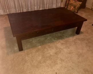 Large solid wood coffee table
