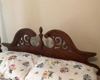 Detail of four poster bed headboard
