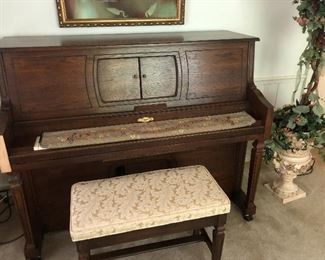 Aeolian player piano with bench