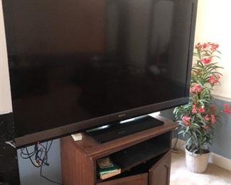 60” tv, cabinet