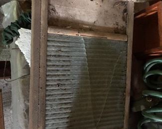 Wash board. Broken glass